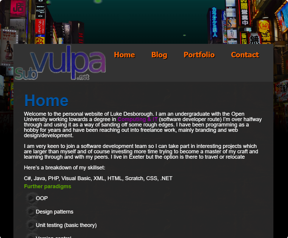 Subvulpa.net screenshot